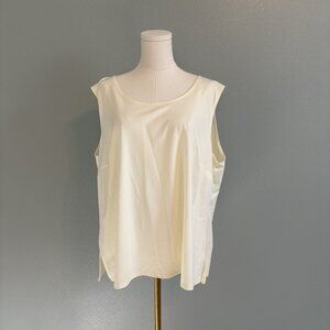 Kim Rogers 3X Super Soft Stretchy Ivory Spandex Nylon Sleeveless Tank Cami Top
